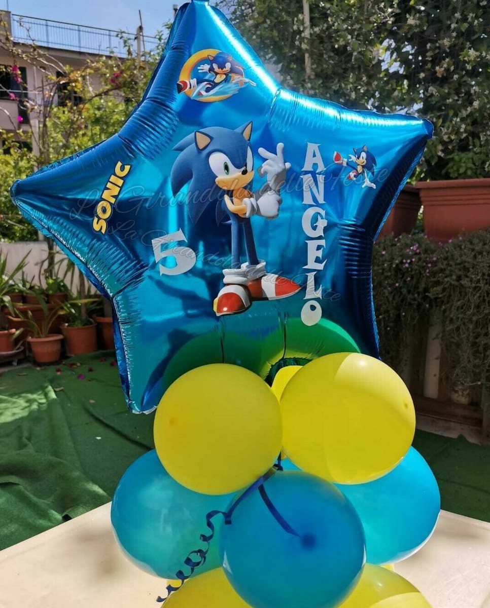 Palloncini Compleanno Sonic 5 Anni - Set 31 Pezzi Con Palloncini Alluminio E Lattice - Foto 13