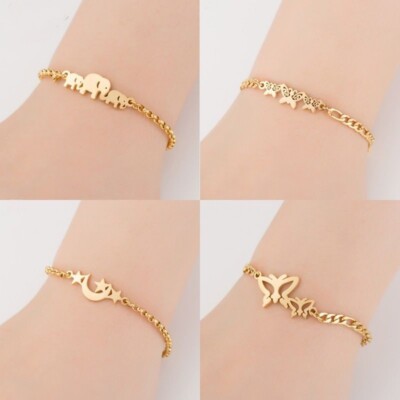 Stainless Steel Animal Bracelets Butterfly Charm Bracelet Wedding Women's  Jewelr