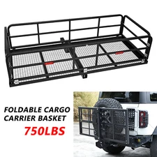 750 lbs Folding Hitch Mount Cargo Basket for SUV Heavy Duty Luggage Rack Carrier