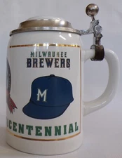Milwaukee Brewers Baseball Wisconsin Sesquicentennial hofbrau beer stein
