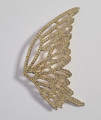 Swarovski Big Butterfly Wing Pave Crystal Brooch swan signed