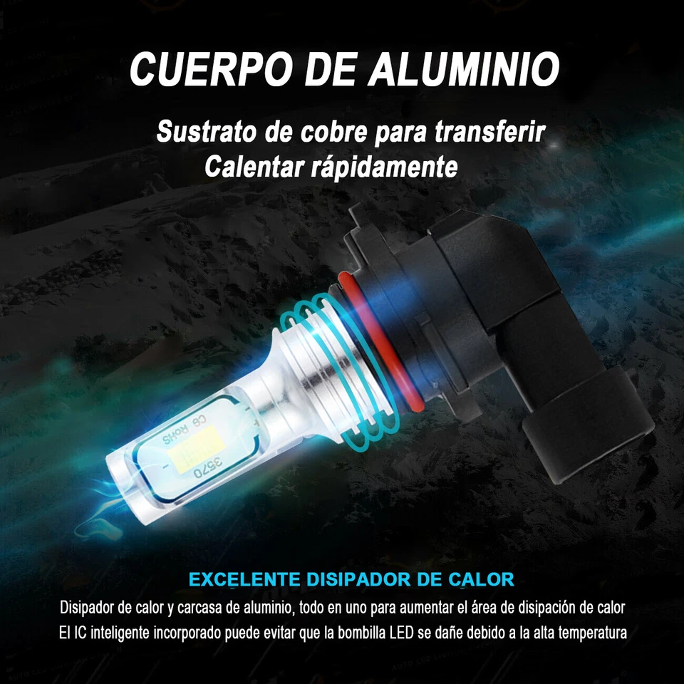 For Mitsubishi Lancer 2008-2015 Combo Hi&Lo Beam LED Headlights + Fog Lights YH - Image 2 of 4