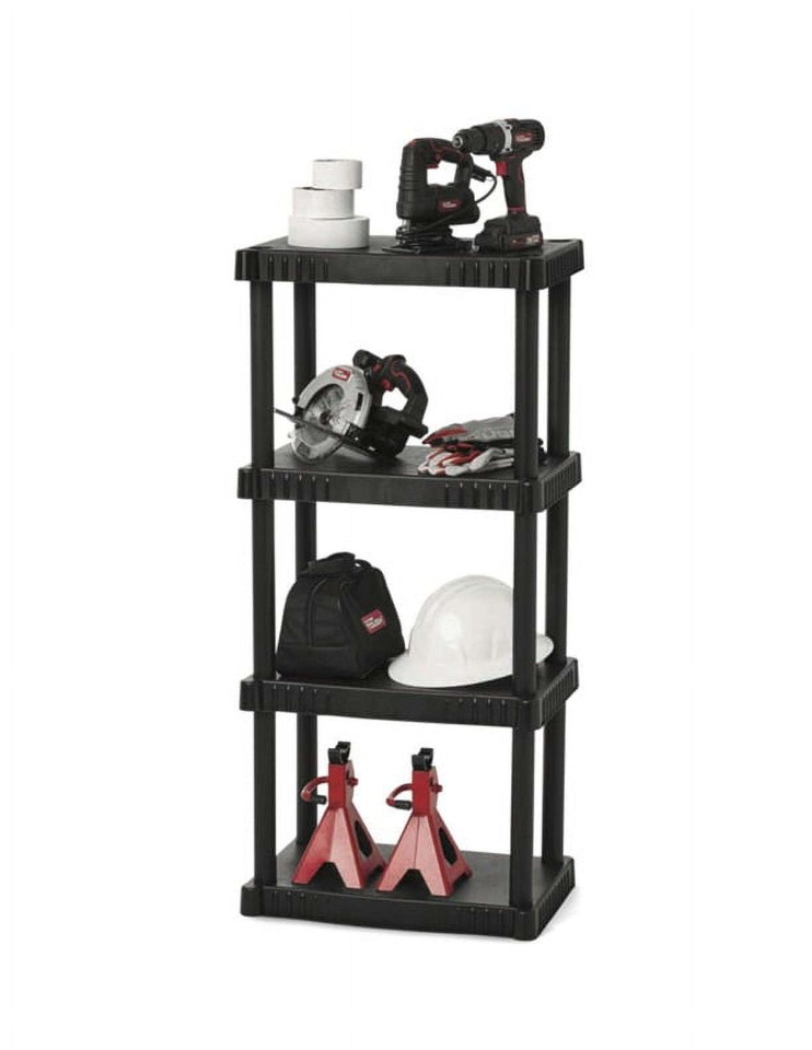 Hyper Tough Plastic 4Tier Storage Shelves , 240lb Total Capacity