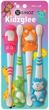 Kids Animal Toothbrush Ultra-Soft Bristles with Suction Cup Base pack of 4 