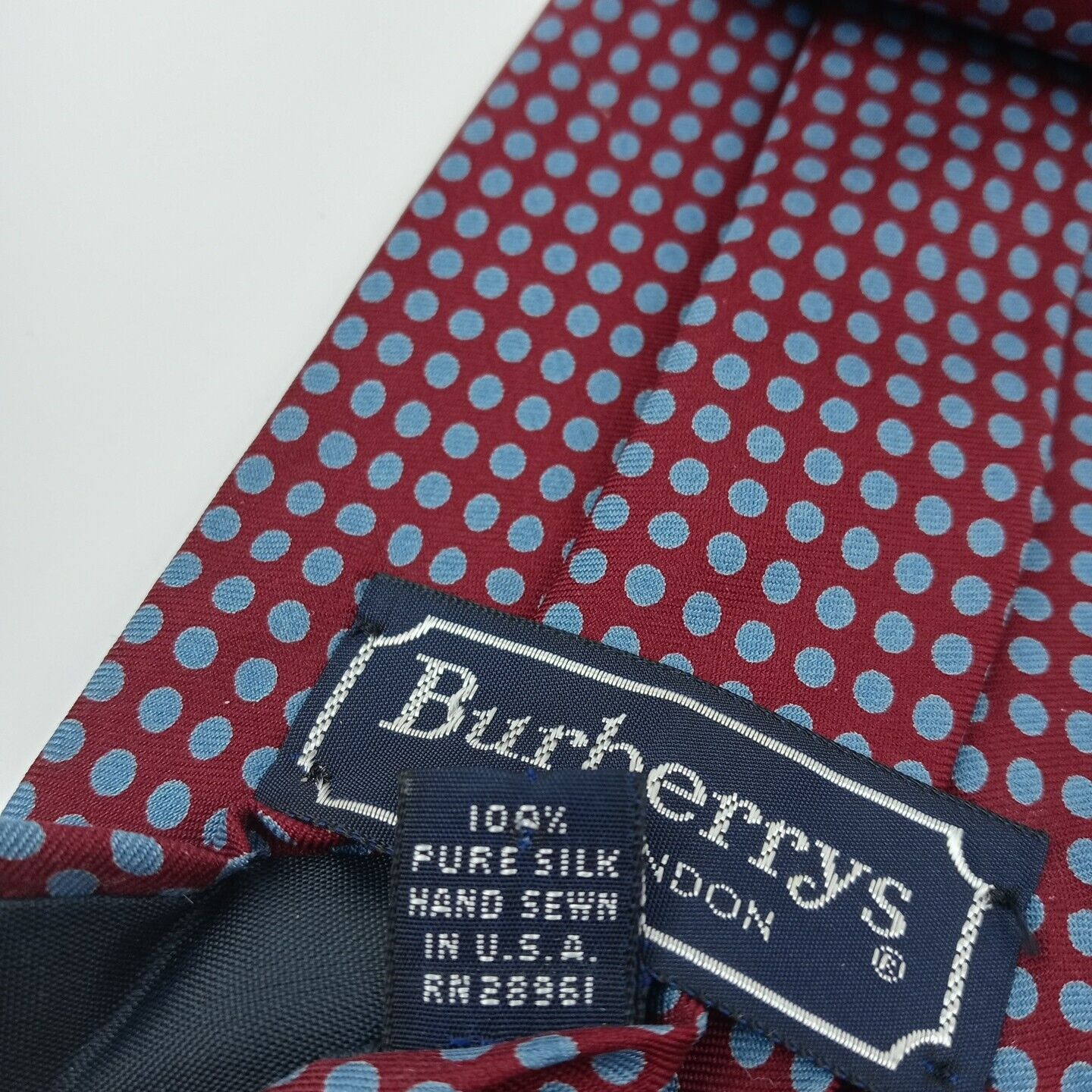 Burberrys Of London Tie 58x4 Hand Sewn in USA 100… - image 8