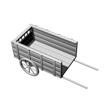 Carrello agricolo in legno a due ruote miniatura 1/72 20 mm carrello rustico in legno