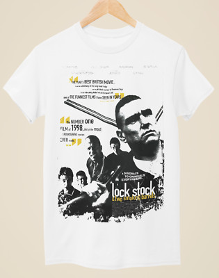LOCK, LAGER & ZWEI RAUCHFÄSSER - FILMPOSTER INSPIRIERT UNISEX WEISSES T-SHIRT