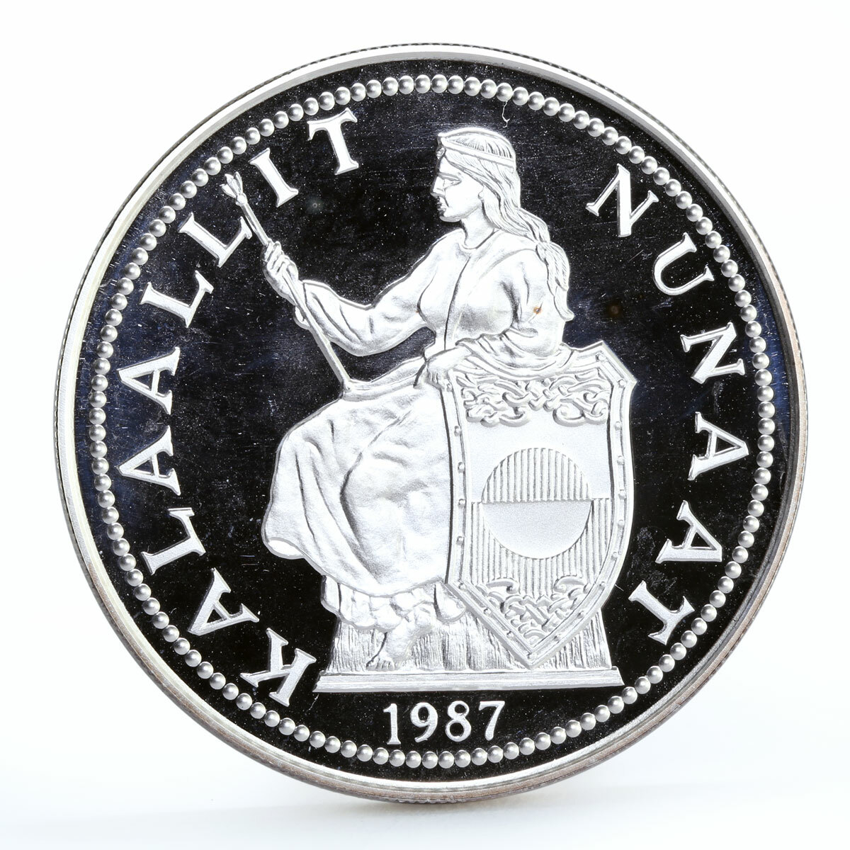 Denmark Greenland 5 piaster Endangered Wildlife Polar Bear silver