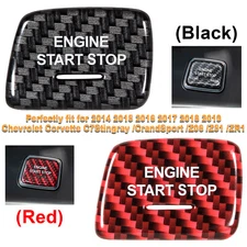 Carbon Fiber Engine Start Stop Push Button Cover Trim for Corvette C7 2014-2019