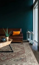  Rila Collection 18" x 18" Traditional Oriental Throw Rug,Rose 