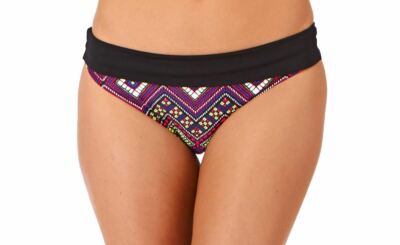 Freya Byzantine Bikini Slip Gr. XL 16 18 Schwarz Neon Azteken Falten Unterteil 3141 Neu