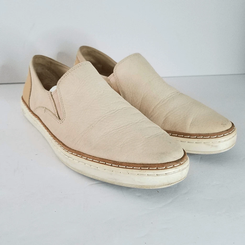 UGG Mocassino sneaker slip on rosa marrone chiaro in pelle taglia 8