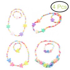 6PCS Candy Color Necklace and Bracelet Lovely Children Jewelry Set for Kids