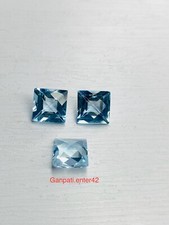 Topazio Blu Loose Gemma Sfaccettato Quadrato Scacchiera Taglio 7x7 MM Naturale 1