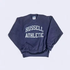 Vintage 90's Russell Athletic Navy Embroidered Crewneck Size Large