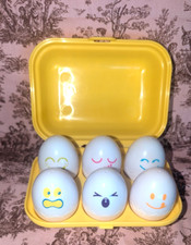 Vintage Tomy Hide N Squeak Yellow Egg Shape Sorter 1993 Toddler Activity Toy D5