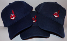 Cleveland Indians Classic Chief Wahoo Logo Artesian Navy Blue Baseball Cap Hat