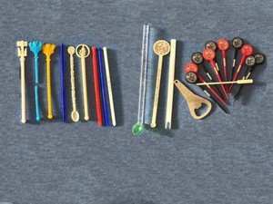 23 Estate 50s-00s CRUISE SHIP Cocktail STIRRERS STICKS picks Hotels 1 VERY RARE!