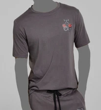 $48 Hugo Boss Men Gray Douslik Snake Graphic Tee Crew-Neck Cotton T-Shirt Size M