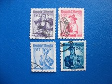 Austria, 1948 - 1951, Mi: 913, 915, 916, 920, cztery stemplowane znaczki