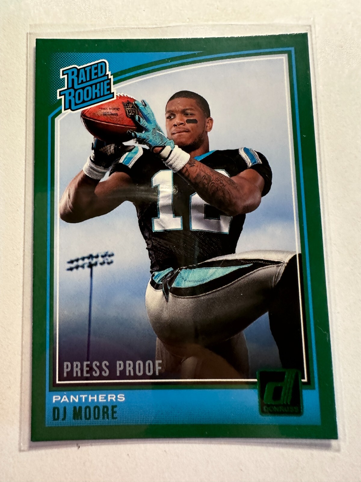 K21,074 - 2018 Donruss Press Proof Green #316 D.J. Moore RR