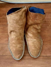 Antique Native American Navajo Moccasins c1890s Sinew Sewn Youth Moccs