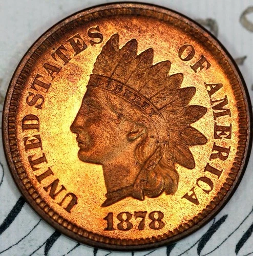 1878 PRISTINE++ BLAZING RED GEM PROOF INDIAN HEAD PENNY DC218 MATTHEWS HOARD