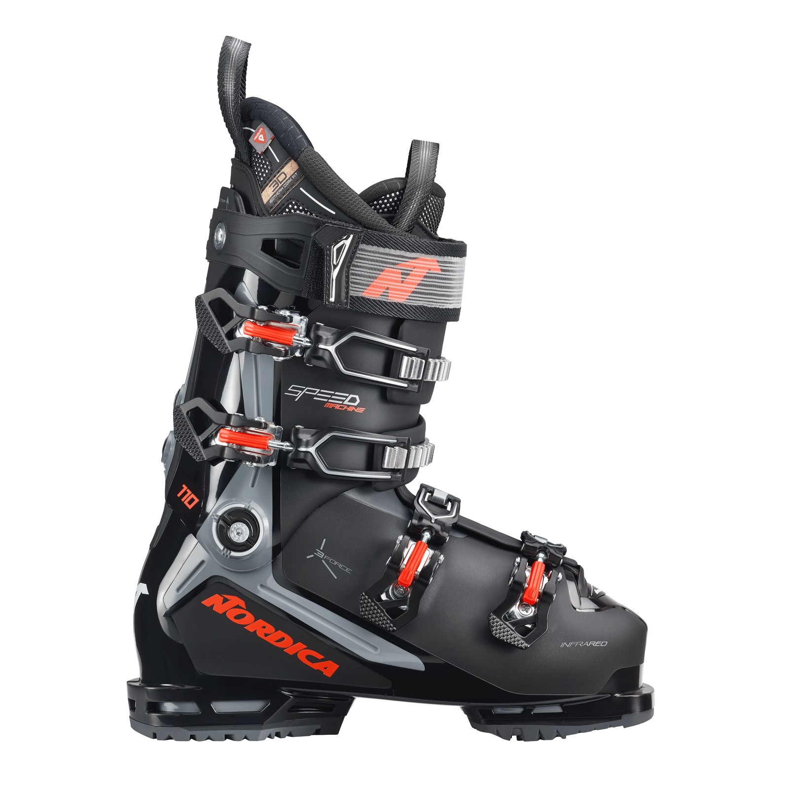 SALOMON Nordica Speedmachine 3 110 Scarponi da Sci Uomo Nero Grigio Rosso M28.5 MY25