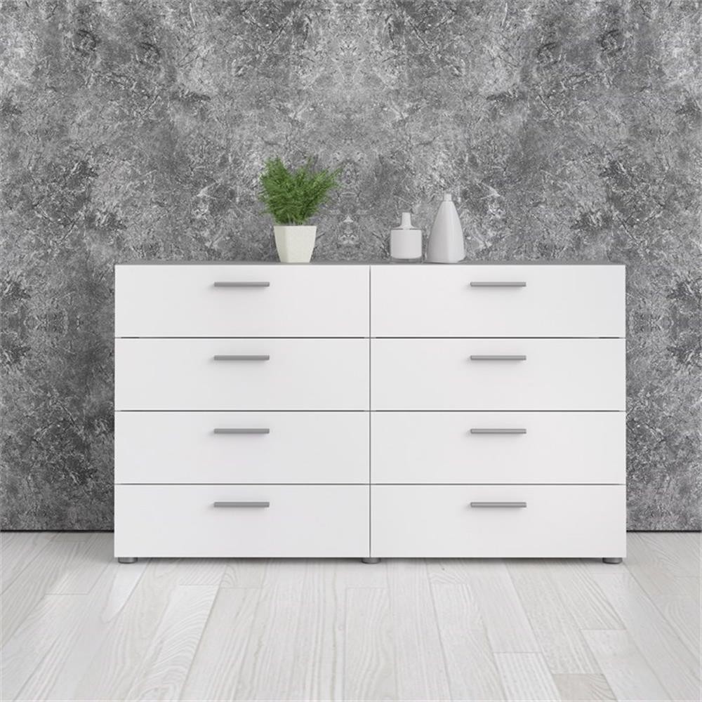 atlin designs dresser Atlin Designs Modern 3-Drawer Wood Bedroom Dresser in Light Gray/White