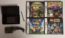 Nintendo DS Lite Crimson Handheld System Bundle - Red/Black With Games TESTED