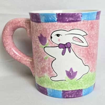 Spring Easter Bunny Decorative Ceramic Mug, Seasonal Collectible, 4.75'' x 4''