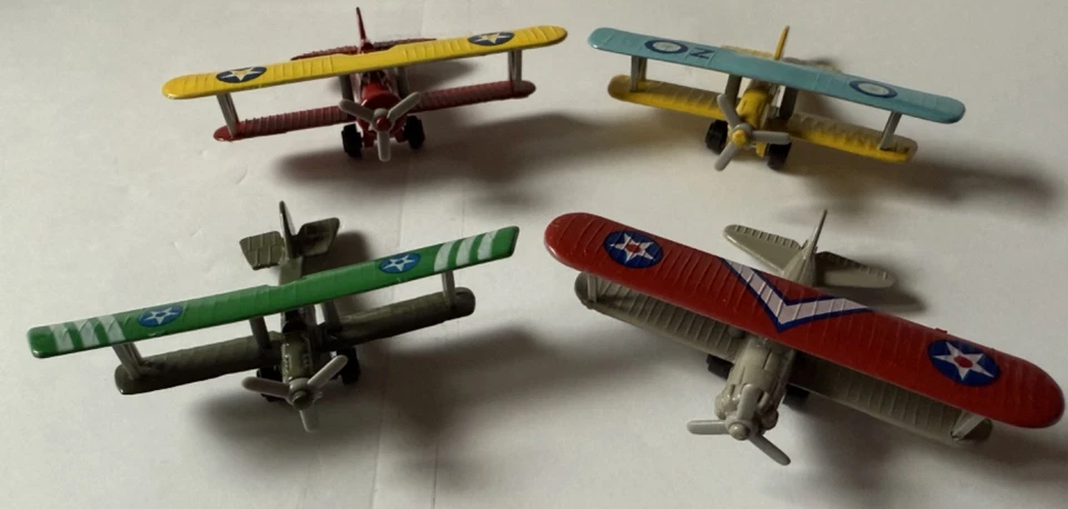 COLLECTORS SET of 4 Miniature BIPLANES Readers Digest DIE CAST w/ Original Boxes - Image 2 of 4