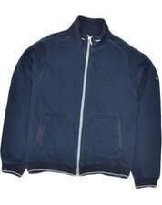 CHAMPION Womens Tracksuit Top Jacket UK 12 Medium Navy Blue Cotton AC14