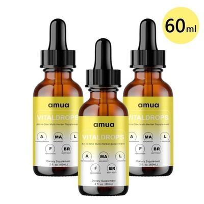 1-3Pack AMUA Vital Drops Organic Herbal Liquid Supports Healthy Weight 60ml USA