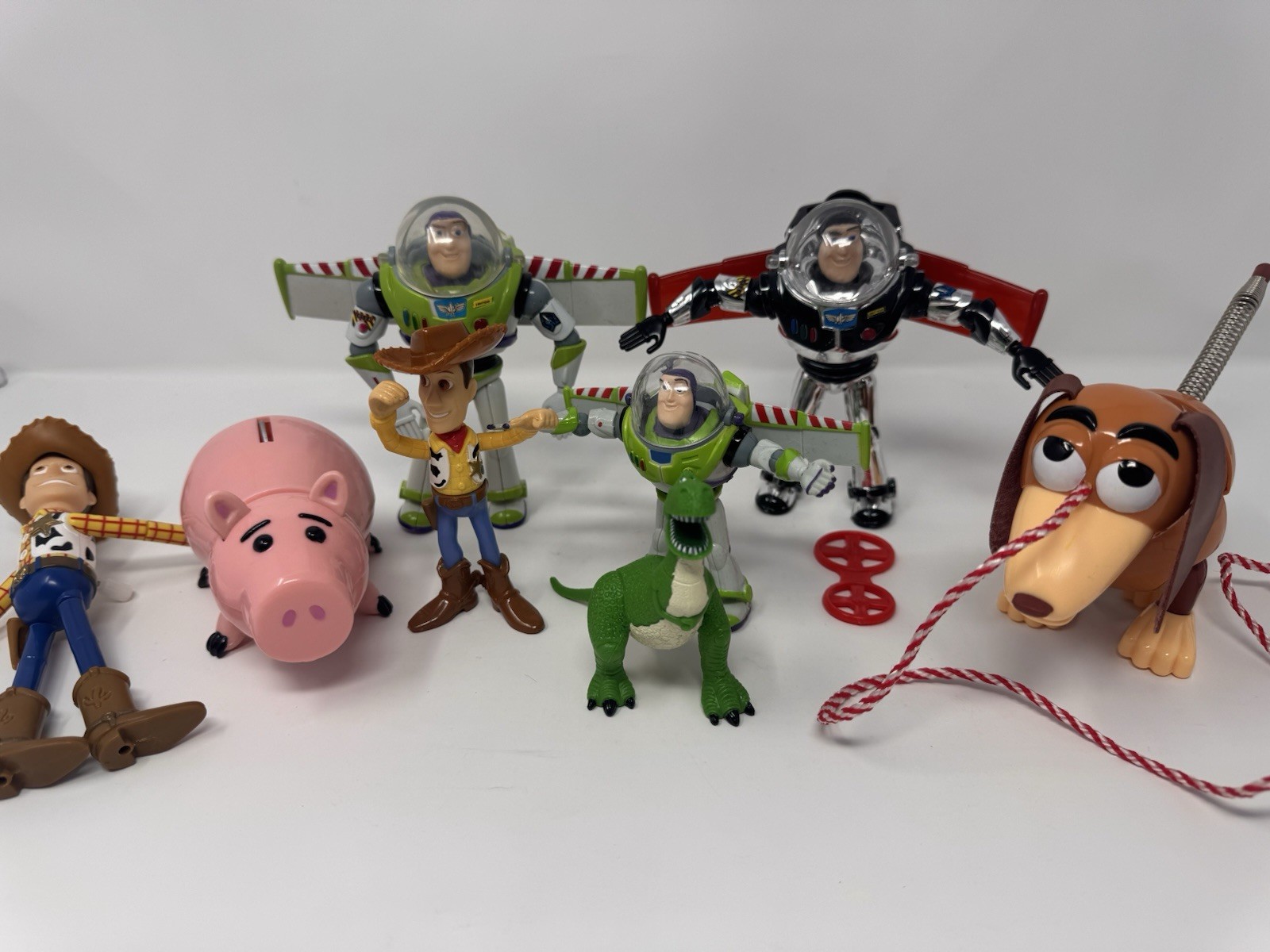 Toy Story Thinkway Lot of Figures Buzz Woody Rex Hamm Slinky EUC