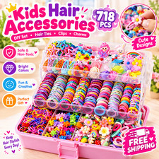 718PCS Girls Hair Accessories Set Clips Bands Kids Party Gift No Box
