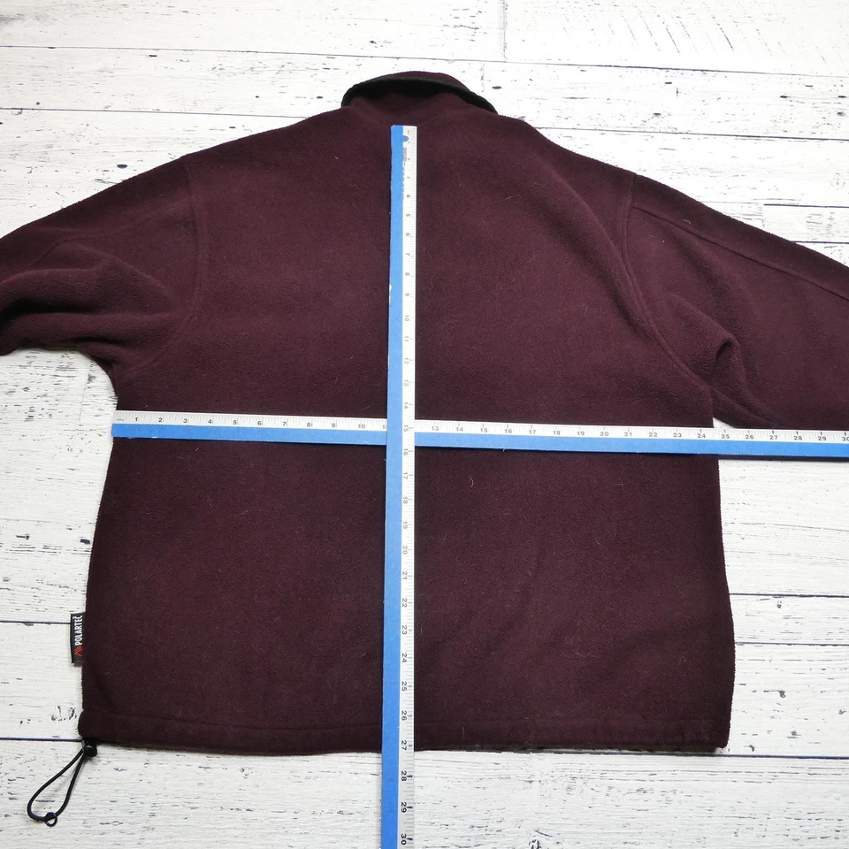 Pullover Woolrich Para Hombres Borgoña Vellón Cuarto Cremallera Polartec Cordón Exterior Foto 4 de 4