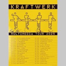 KRAFTWERK Tour Poster, US Multimedia Tour 2025, 50 Years Of Autobahn, SIGNED