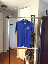 Tampa Bay Lightning New Logo Blue Embroidered Polyester Polo Shirt Men M 38-40