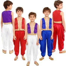 Kids Boys Costumes With Satin Outfit Fancy Dress Set Performance 2 Pieces Stage