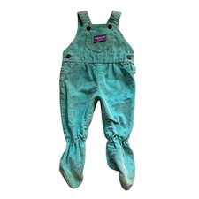 VINTAGE OSHKOSH B  GOSH VESTBAK CORDUROY BLUE FLORAL UNION LABEL USA 3-6 months