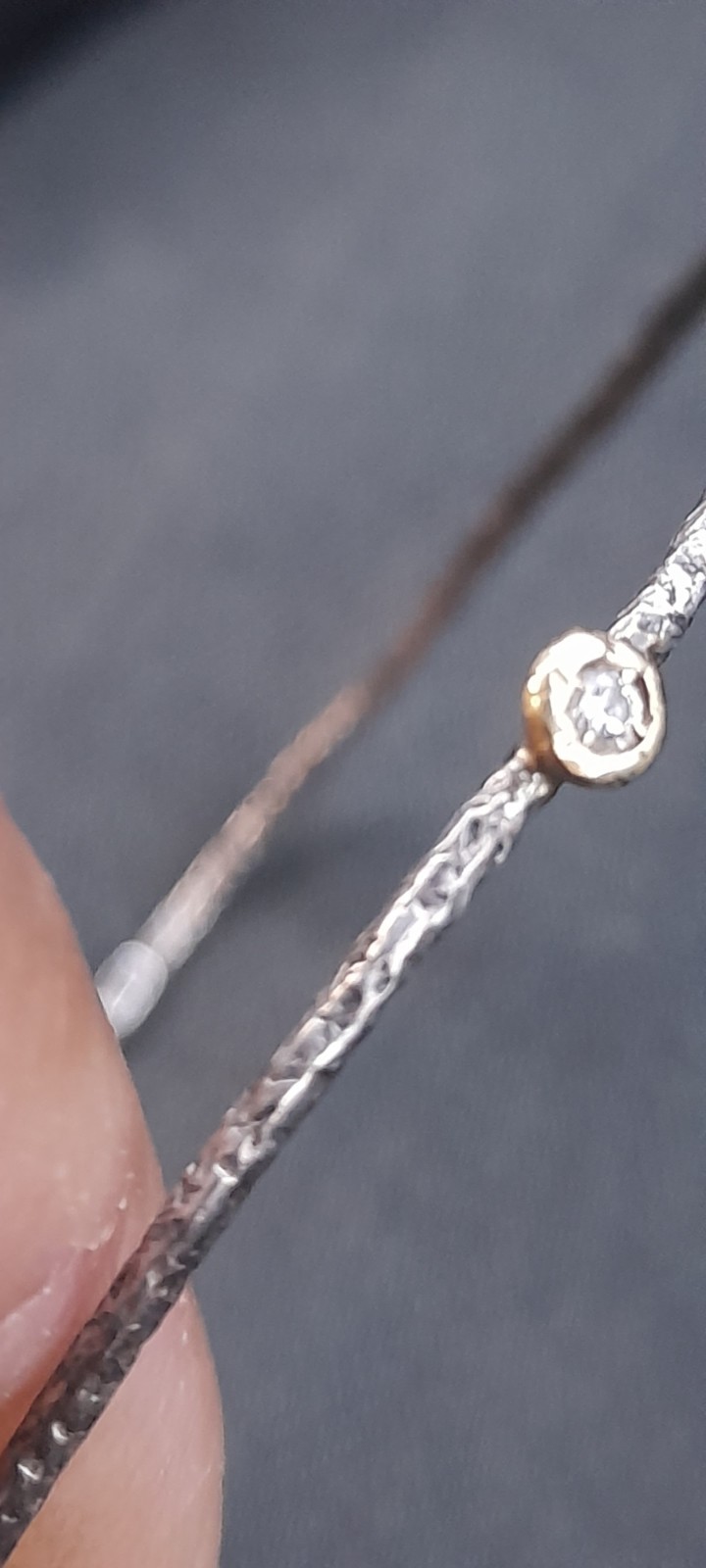 ROUND DIAMOND STACKING BANGLE BRACELET  RUSTIC - image 6