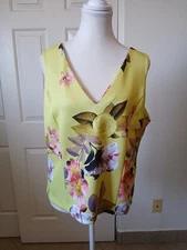BOLD Elements Women’s Sunday Lemon Floral Print XL Tank Top Sleeveless V-neck