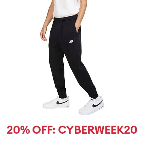 Mens Nike Swoosh Athletic Club Jogger Fleece Pants Sweatpants Black  New