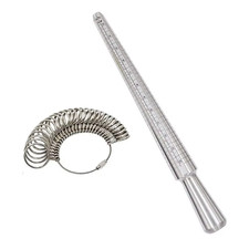 Silver Ring Sizer Finger Sizing Measuring Stick Metal Ring Mandrel US Size 1PCS
