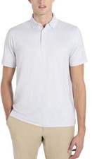 New XL Hickey Freeman Men  s Short Sleeve Polo Shirt, Gray, Free Shipping