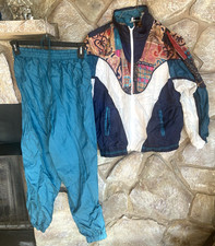 Vintage Bolo Spirit Windbreaker jog Suit SET XL Retro 90s multi colors ex.cond