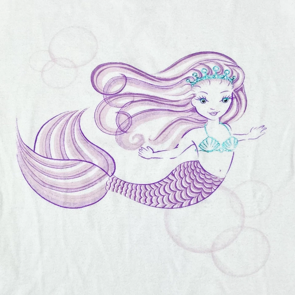 Crazy 8 Niñas Sirena Natación Dormir Conjunto Corto Pijama Talla 7 Pequeño Blanco y Lavanda Foto 2 de 4