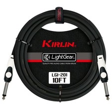  2 Kirlin 10FT LGI-202 Guitar Instrument Cables - 1/4" Mono to Right Angle