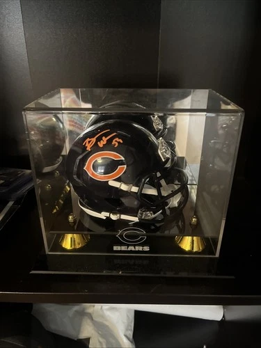 Brian Urlacher Signed Chicago Bears Mini Helmet w/ Beckett COA And Display Case